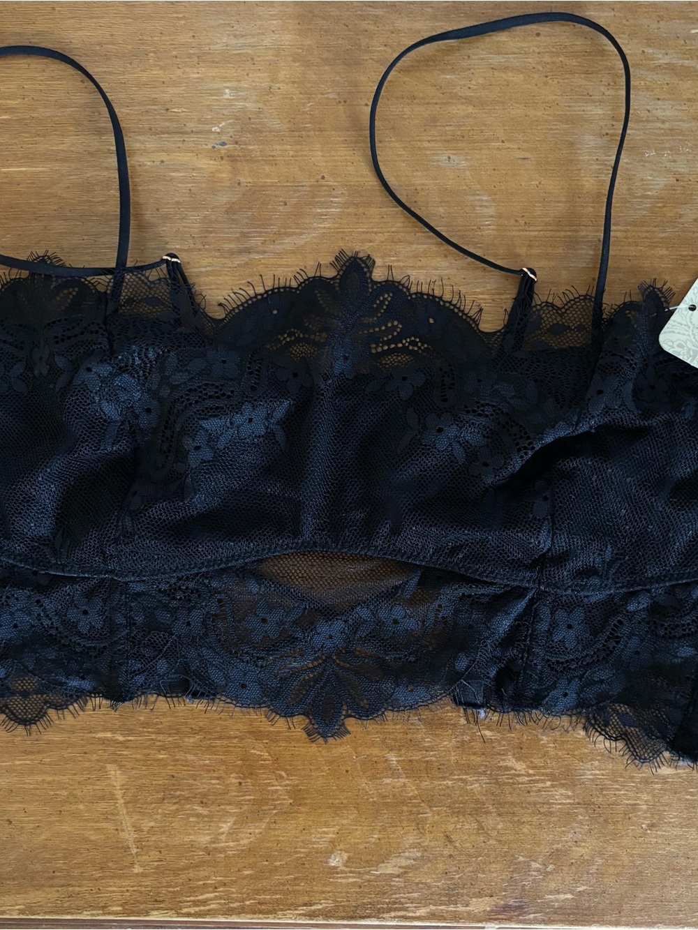 Free People Black Lace Bandeau Bralette